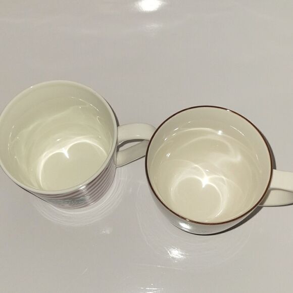 Starbucks Mugs Set of 2 Striped Christmas and Brown Coffee Co Mugs - Picture 2 of 5